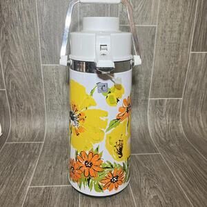 Vintage 1970s Viking Pumper Airpot Automatic Vacuum Thermos Flower